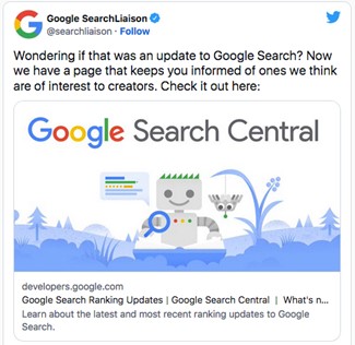 google search central update page Aspire SEO